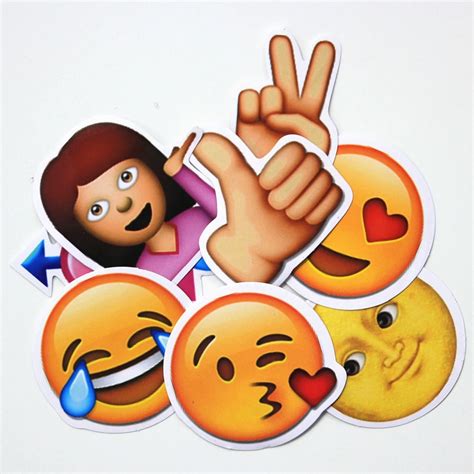 8pieces big emoji stickers large face hot funny sticker for notebook ...