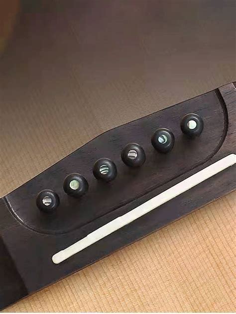 Acoustic Guitar Ebony Bridge Pins Inlaid Abalone Dot Acoustic Guitar 6 ...