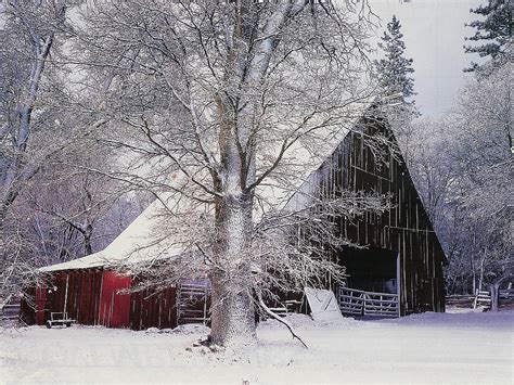 Winter Barn Scenes Wallpaper - WallpaperSafari