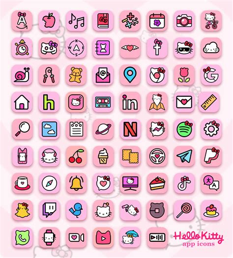 Hello Kitty App Icons 4 iPhone - Sanrio Aesthetic App Icons ﾐ・ ・ﾐ