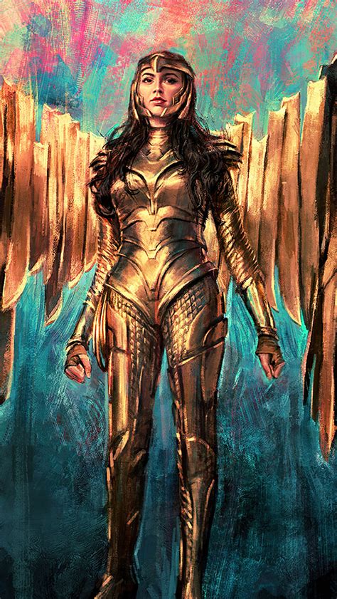 640x1136 Wonder Woman 1984 Golden Armor Suit iPhone 5,5c,5S,SE ,Ipod ...