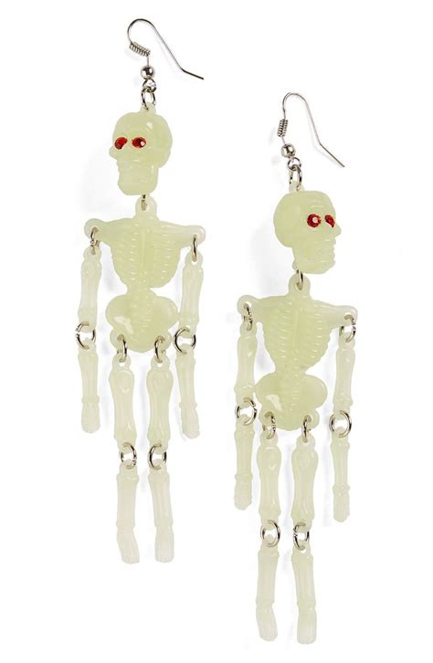 Topshop Glow in the Dark Skeleton Drop Earrings | Nordstrom