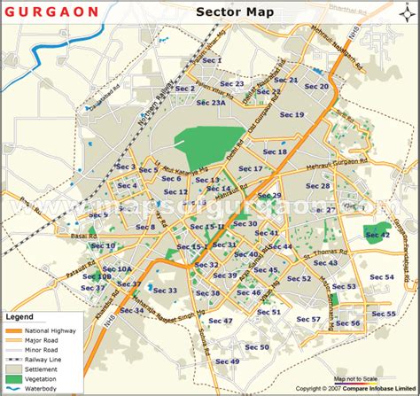 Sector wise Map of Gurgaon | Gurgaon Sector Map | Sector Map of Gurgaon ...