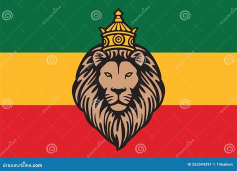 Rastafarian Flag with the Lion of Judah Reggae Background Stock ...