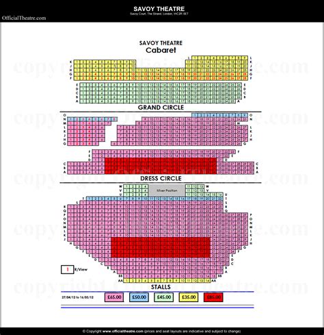 Savoy Theatre London seat map and prices for Mean Girls