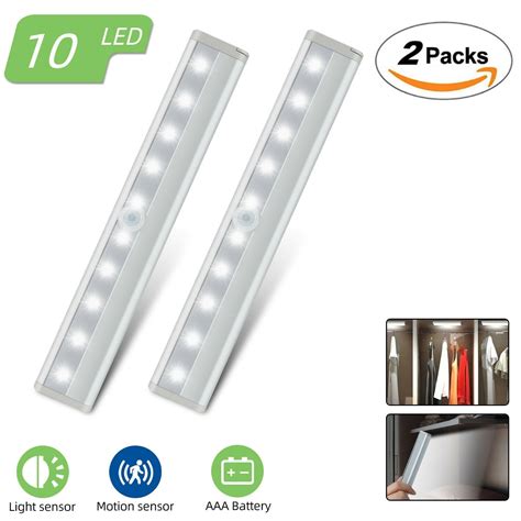 Motion Sensor Light Indoor, 10 LED Motion Sensor Closet Lights Battery ...