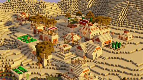 Progress on our vanilla style desert village : r/Minecraft