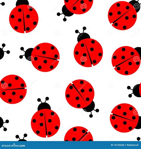 Ladybug Seamless Pattern Cartoon Vector | CartoonDealer.com #20868993