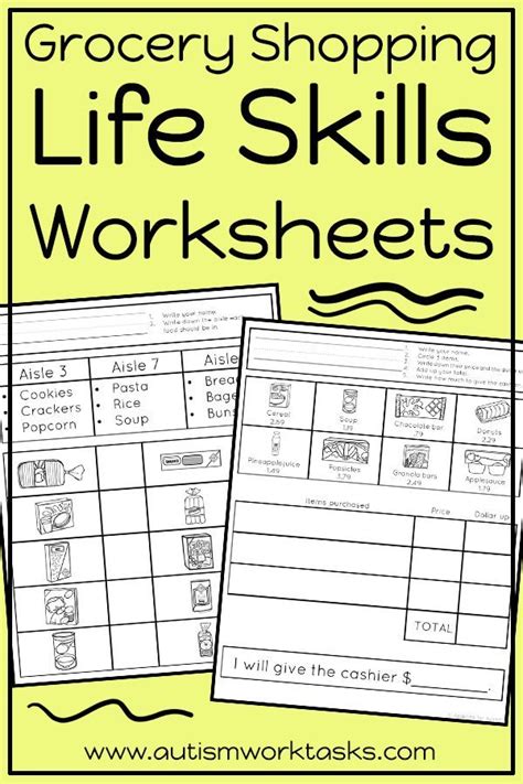 Grocery Store Worksheets For Life Skills Pdf - Sara Battle's Math ...