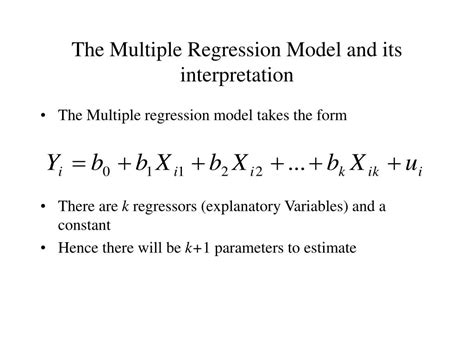 PPT - The Multiple Regression Model and its interpretation PowerPoint ...