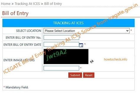 ICEGATE Bill of Entry Tracking At icegate.gov.in