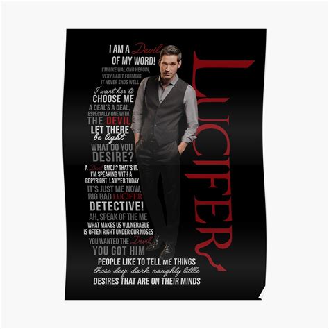 "Lucifer Morningstar Quotes" Poster by jamierose89 | Redbubble