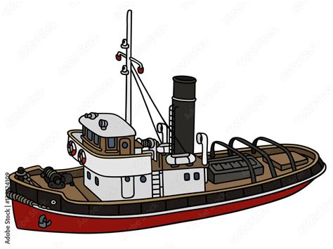 Hand drawing of an old steamboat - not a real type Stock Vector | Adobe ...