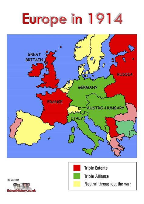 WW1 Alliances Map | GCSE Lesson Worksheet