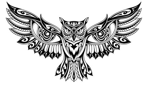 Flying Owl Tattoos On Chest