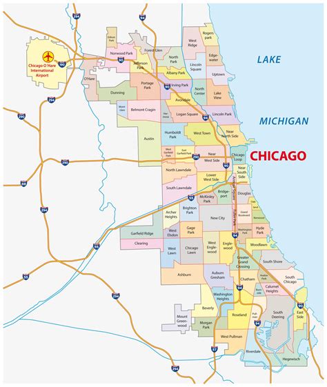 Map of Chicago neighborhood: surrounding area and suburbs of Chicago