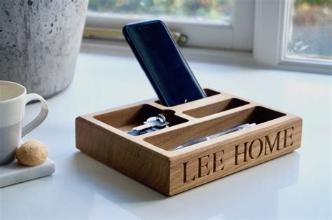 Personalised Oak Desk Tidy | Desk tidy, Oak desk, Wooden desk organizer