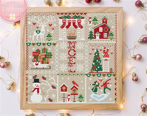 Christmas cross stitch patterns Sampler Cross stitch | Etsy