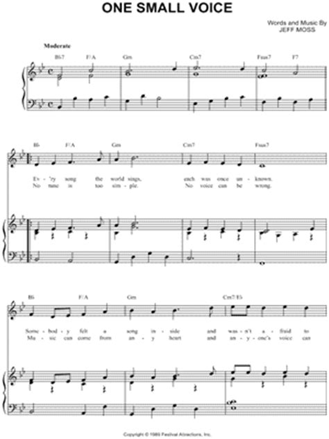 "One Small Voice" Sheet Music - 2 Arrangements Available Instantly ...