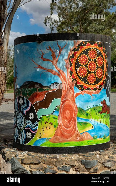 Indigenous Water Tank Art, Kilgowla Rest Area, Tarcutta, NSW, Australia ...