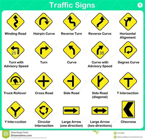 Illustration about Traffic sign collection - warning road signs ...