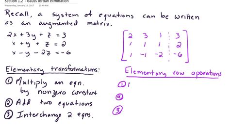 Sec 1.1 Elementary row operations - YouTube