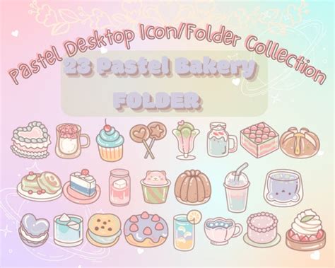 23 Pastel Cute Desktop Folder Icons for Mac & PC Desktop - Etsy