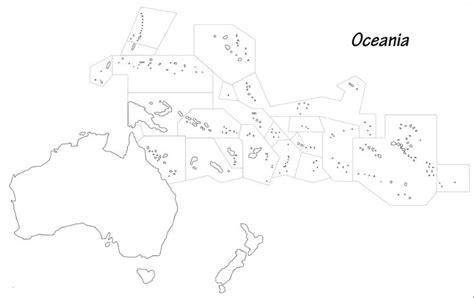 Blank Map of Oceania | Printable Outline Map of Oceania