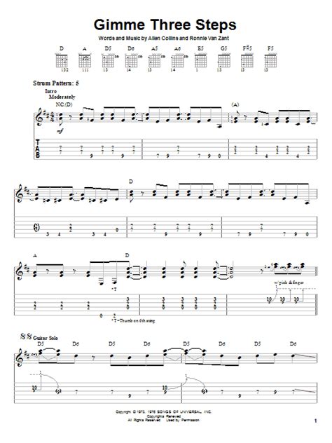 Gimme Three Steps by Lynyrd Skynyrd - Easy Guitar Tab - Guitar Instructor