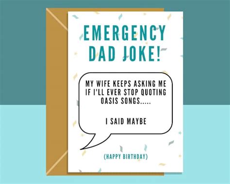 Funny Birthday Card Dad Jokes Oasis For Him | Etsy