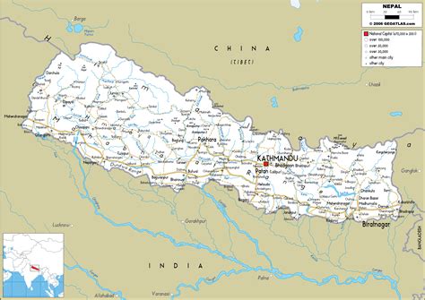 Nepal Map (Road) - Worldometer