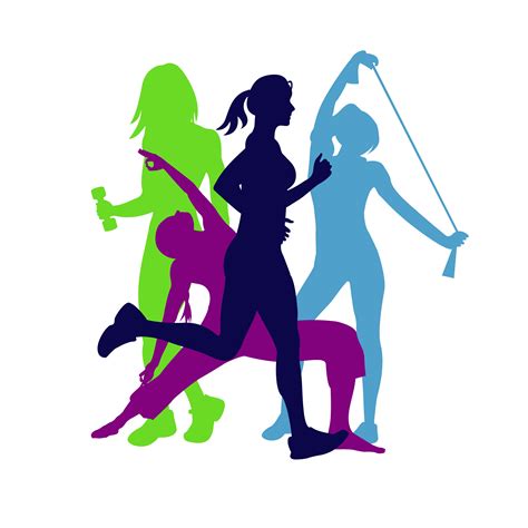 fitness emblem, woman, silhouette | Healthcare Illustrations ~ Creative ...