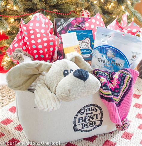 Easy to make Dog Christmas Gift Basket - Four Generations One Roof