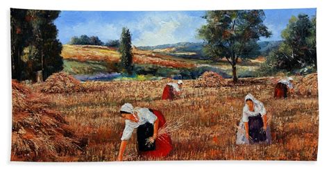 Wheat Harvest Painting at PaintingValley.com | Explore collection of ...