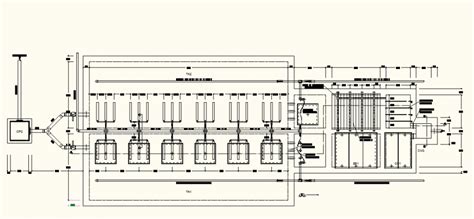 Waste water treatment plant detail elevation and plan layout file - Cadbull