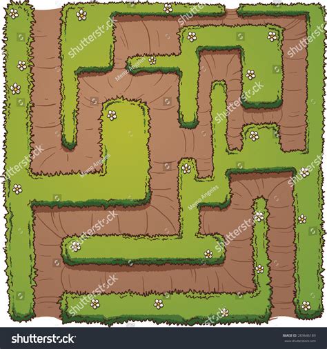 Cartoon Hedge Maze Vector Clip Art: เวกเตอร์สต็อก (ปลอดค่าลิขสิทธิ์ ...