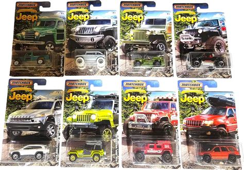 Amazon.com: Matchbox 2016 Jeep Anniversary Edition Complete Set of 8 ...