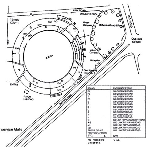 Map of Chinnaswamy Stadium, Bangalore | ESPNcricinfo.com