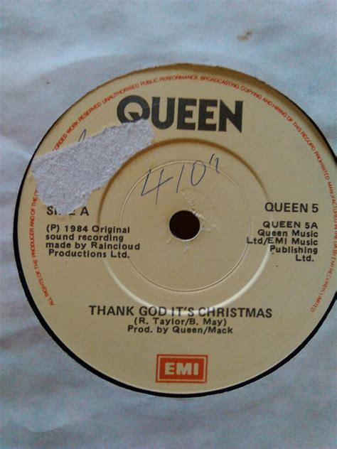 Queen – Thank God It's Christmas (1984, Vinyl) - Discogs