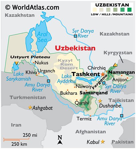 Geography of Uzbekistan, Landforms - World Atlas