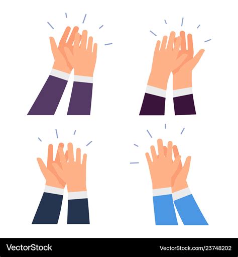 Flat clapping hands icons isolated on white Vector Image