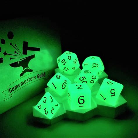 Glow In The Dark Green DND Dice - Glow In The Dark Store