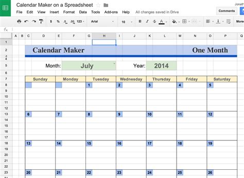 calendar google docs template customize and print - calendar google ...