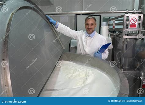 Dairy Plant Food Technologist Checking Milk Pasteurization Process ...