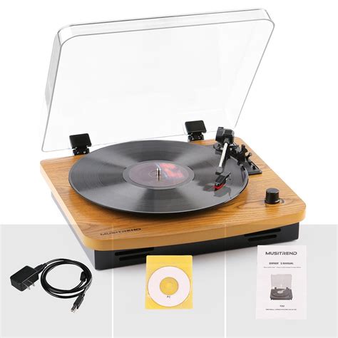 MUSITREND Record Player Vintage Turntable 3-Speed Bluetooth Vinyl ...