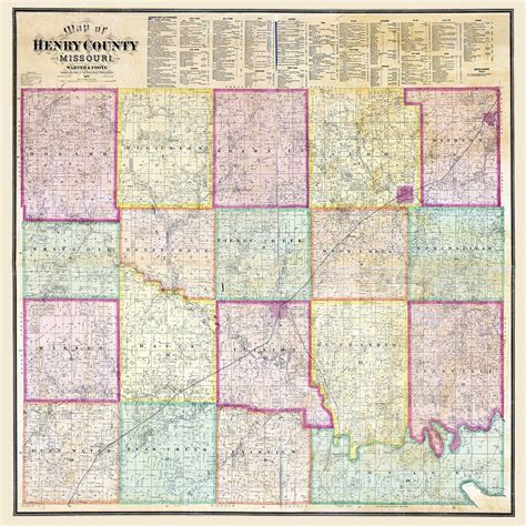 1887 Map of Henry County Missouri - Etsy