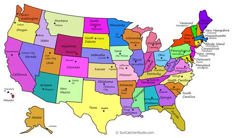 United States Map With States And Capitals Printable - Printable Maps