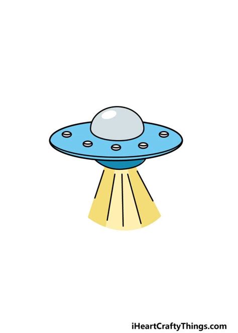 UFO Drawing - How To Draw A UFO Step By Step