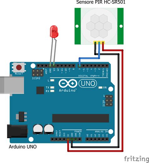 PIR Motion sensor with Arduino Uno Led indication circuit with code