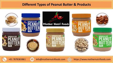 Different types of peanut butter & products